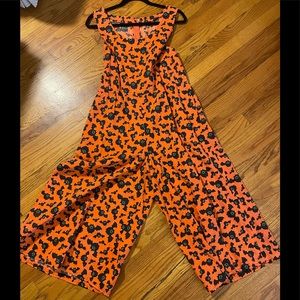Halloween Handmade Bat Print Wide Leg Jumper